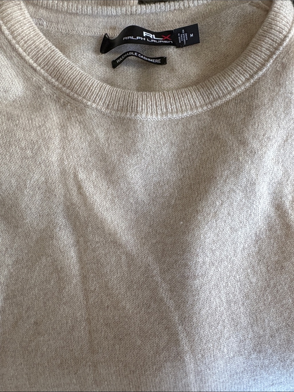Ralph Lauren RLX Crewneck Washable Cashmere Sweater - Light Beige
